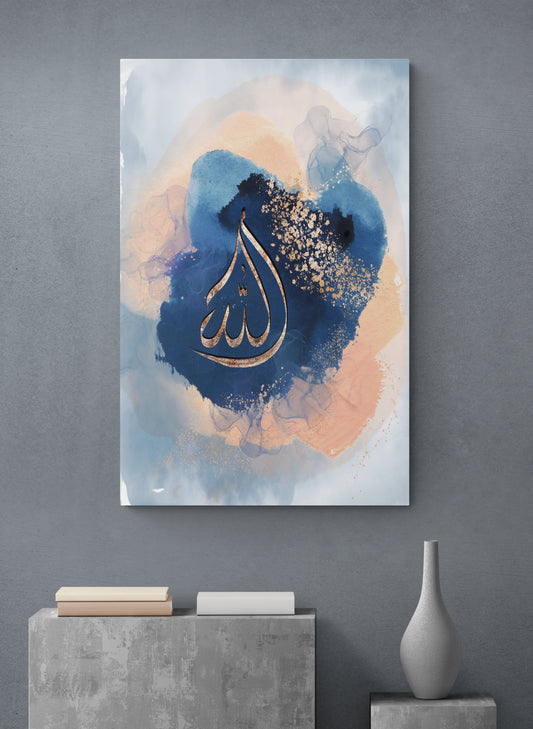 Allah “Blushing Blues” Islamic Art