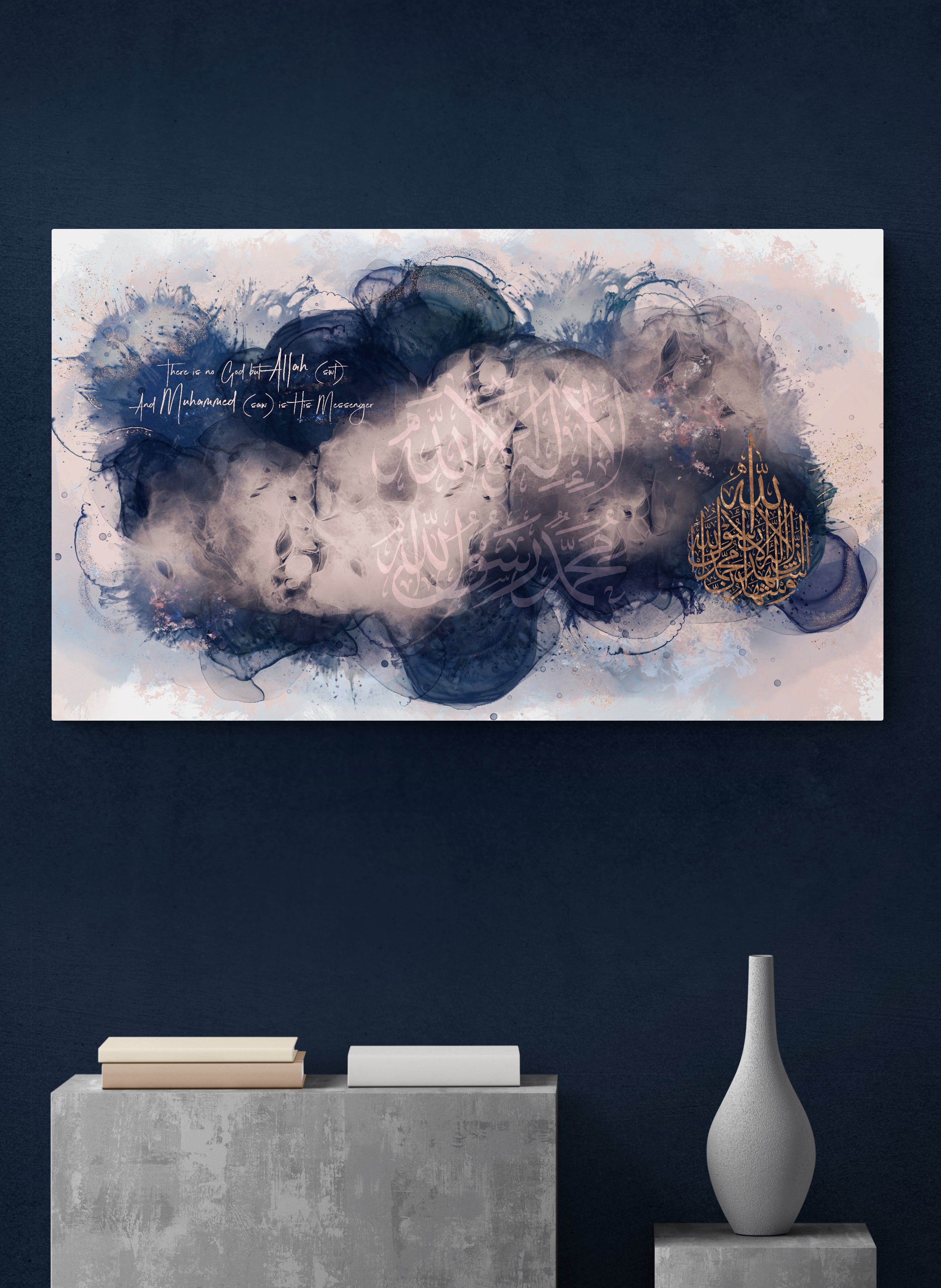 Shahada "Blushing Blues" Islamic Art