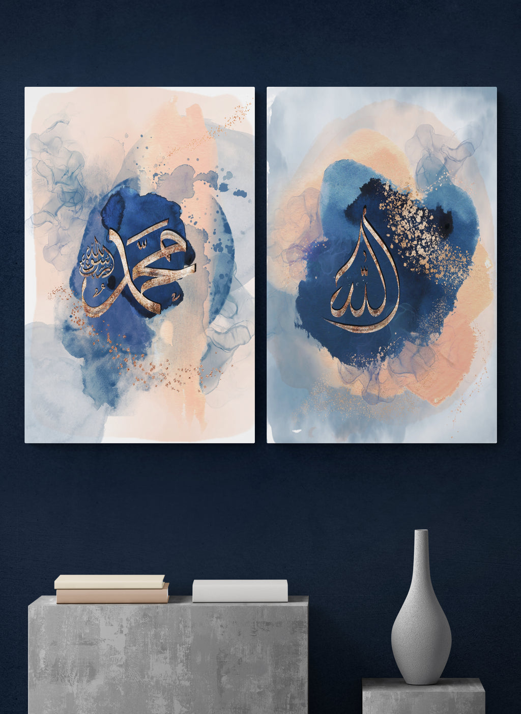 Allah “Blushing Blues” Islamic Art