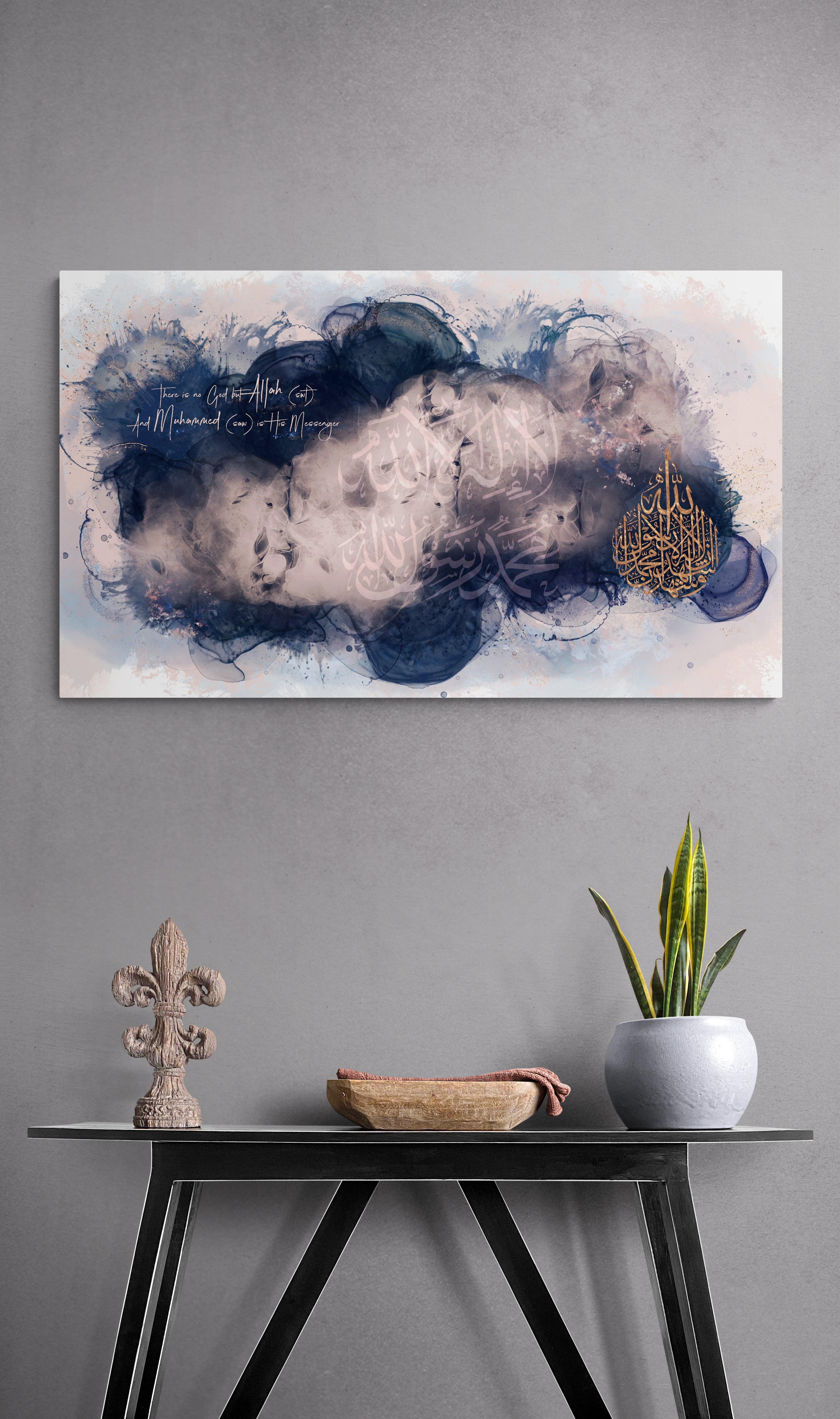 Shahada "Blushing Blues" Islamic Art