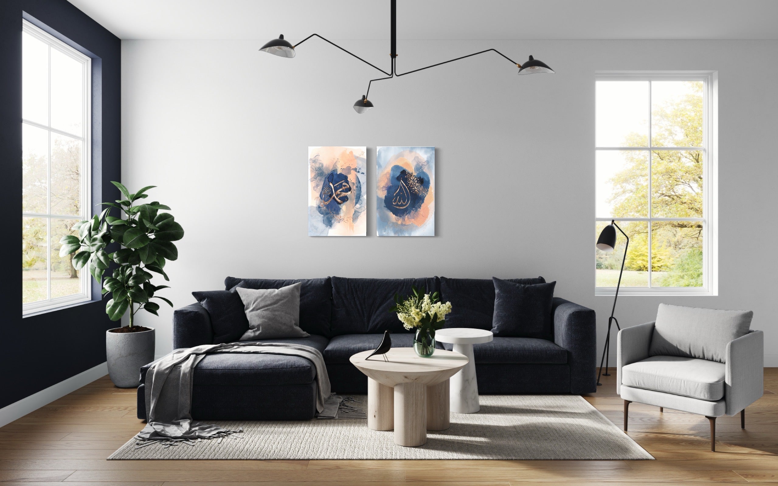 Allah “Blushing Blues” Islamic Art