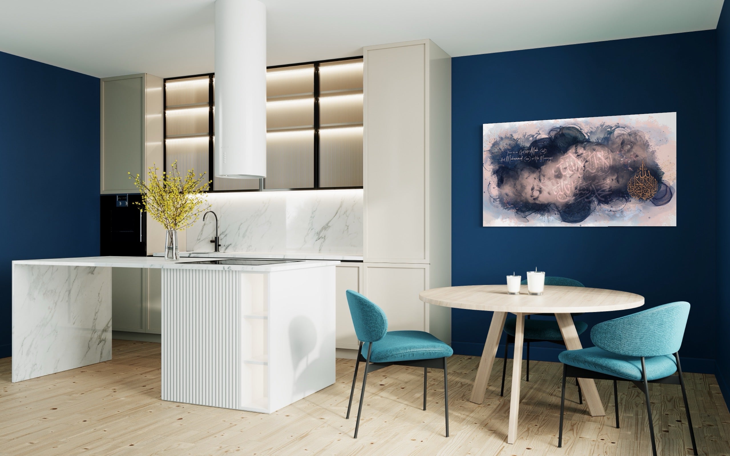 Shahada "Blushing Blues" Islamic Art